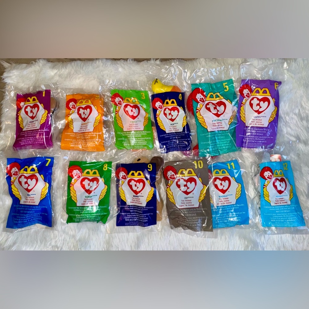 ⭐️Set 1⭐️ BNIP McDonald’s Happy Meal Toys Teeny Beanie Babies 1998